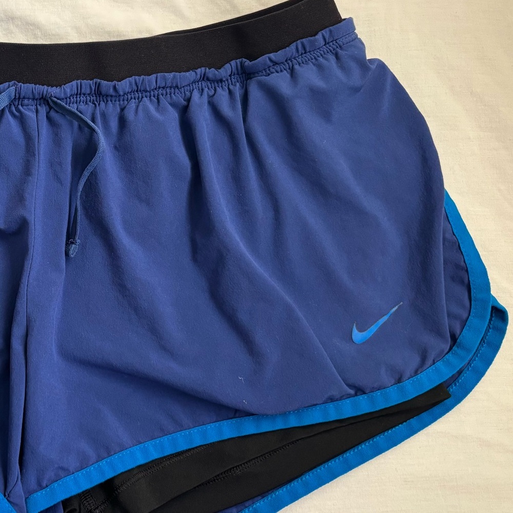 Nike Dri-FIT Black and Blue Athletic Shorts